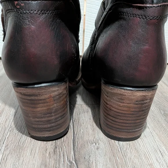 NEW Freebird Carson Leather Tall Boots Sz 11 Deep Wine & Brown - Picture 7 of 12